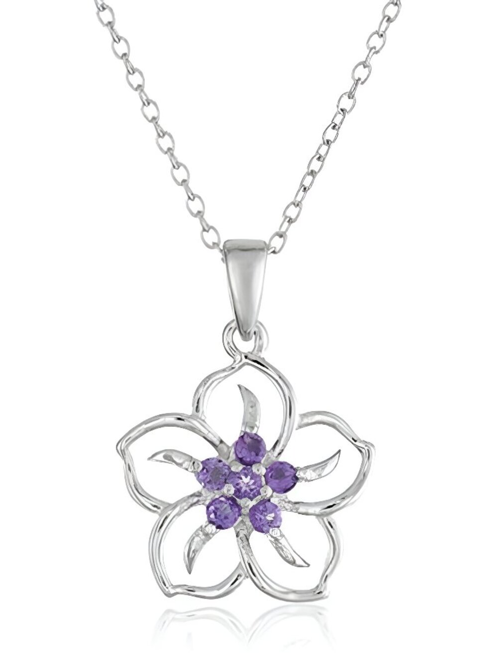 Genuine or Created Gemstone Birthstone Flower Pendant